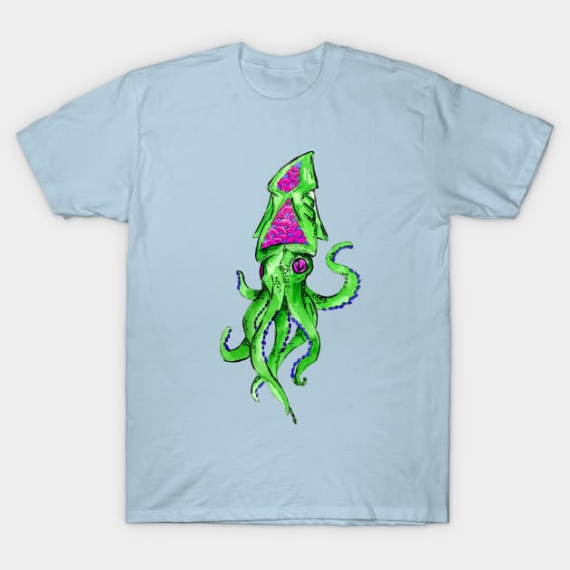 Green Octopus T-Shirt by ZeichenbloQ